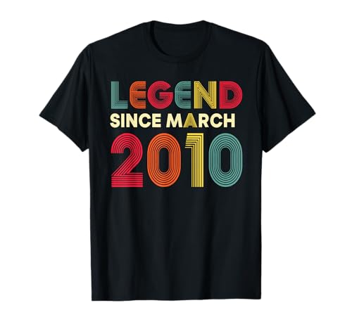 Leyenda Marzo 2010 16 Cumpleaños Hombres Mujeres 16 Años Camiseta