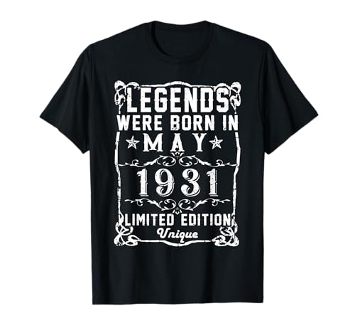 Cumpleaños Mayo 1931 Edición Limitada Regalo Legend May Camiseta