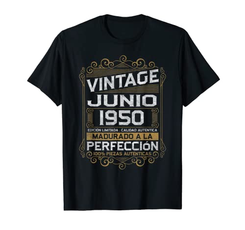 Junio 1950 Vintage Regalo 73 Años Cumpleaños Hombre Camiseta