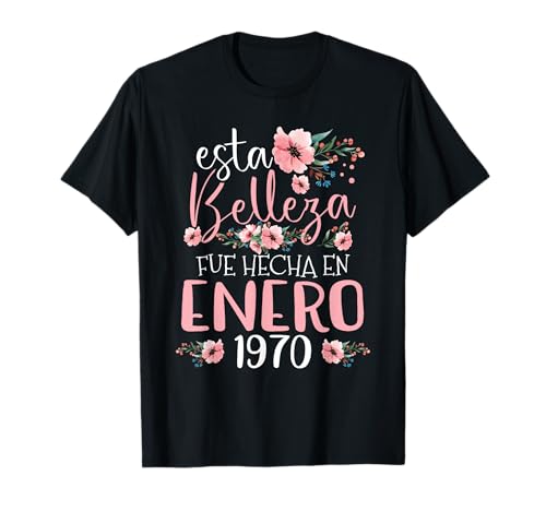 Hecha En Enero 1970 Mujer Regalo 56 Años Cumpleaños Camiseta