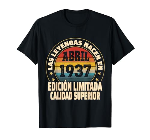 Edición Limitada Abril 1937 - Cumpleaños 87 Años Camiseta