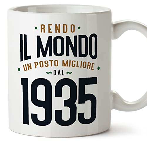 MUGFFINS Tazas 1935 Cumpleaños - En Italiano - Rendo il Mondo un Posto Migliore - 11 oz / 330 ml -...