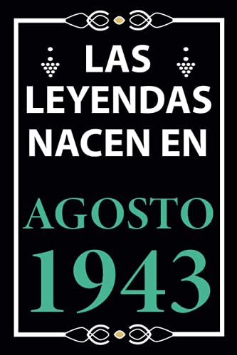 Las leyendas nacen en Agosto 1943: Regalo de cumpleaños perfecto para hombre y mujer de 78 años I...