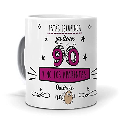 mundohuevo Taza Ya Tienes 90 y no los aparentas. Cerámica AAA - 350 ml.