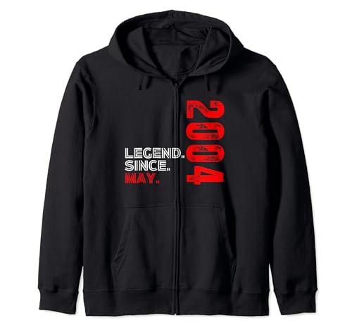 Nacido en mayo de 2004 Leyenda de cumpleaños vintage desde mayo de 2004 Sudadera con Capucha