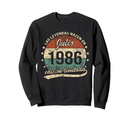 40 Años Cumpleaños Las Leyendas Nacen Julio 1986 Retro Sudadera