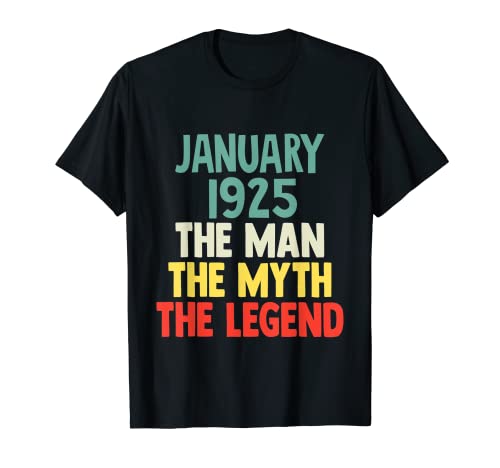The Man Myth Legend 1925 - Regalo de cumpleaños 97 de enero para 97 años Camiseta
