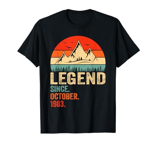 Leyenda Desde Octubre 1983 Retro 42 Años 42 Cumpleaños Camiseta
