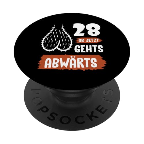 Camiseta Divertida 28 Cumpleaños Regalo Humorístico PopSockets PopGrip Adhesivo