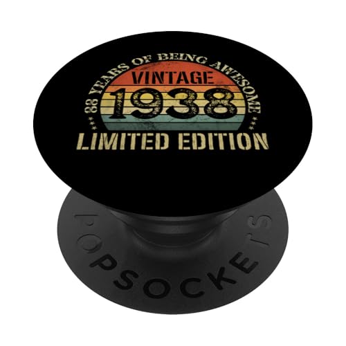Vintage 1938 Edición Limitada 88 Cumpleaños 88 Años PopSockets PopGrip Adhesivo