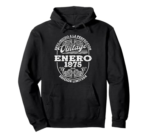Enero 1975 Vintage - 50 Años Regalo Cumpleaños Hombre Sudadera con Capucha