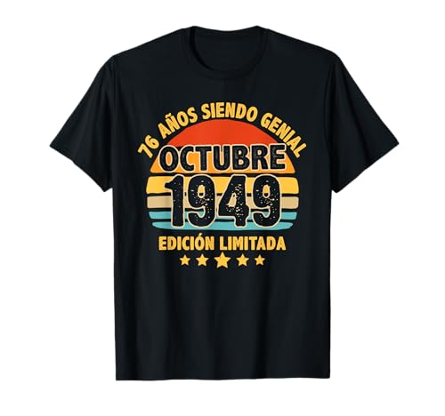 Octubre 1949 76 Años Hombre Cumpleaños Regalo Octubre 1949 Camiseta