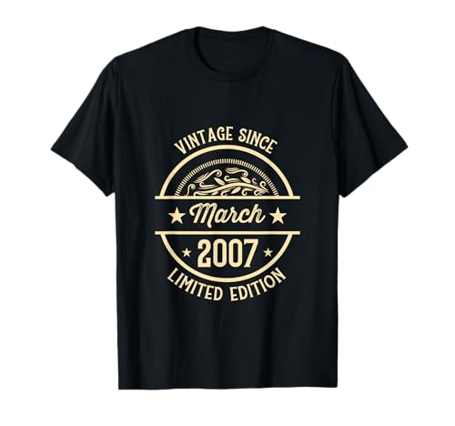 Vintage de cumpleaños desde marzo de 2007 Camiseta