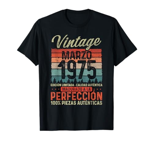 Marzo 1975 Vintage Regalo 50 Años Cumpleaños Hombre Camiseta