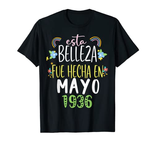 Hecha En mayo 1936 Mujer Regalo 86 años Cumpleaños Camiseta