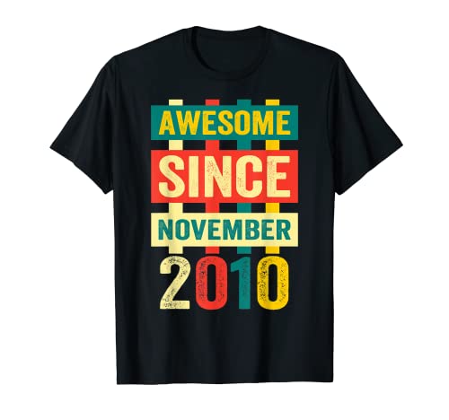 Impresionante desde noviembre de 2010 camiseta 9 cumpleaños diciendo regalo Camiseta