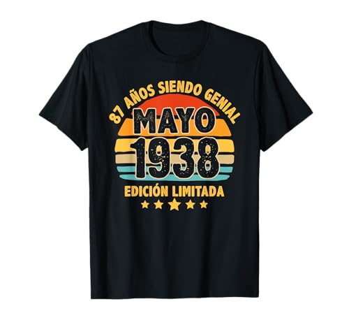 Mayo 1938 87 Años Hombre Cumpleaños Regalo Mayo 1938 Camiseta