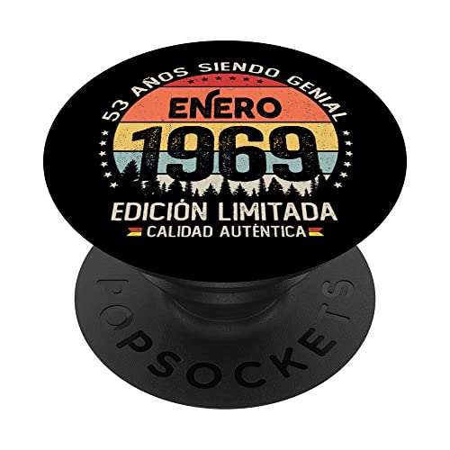 Regalo 53 años Cumpleaños Hombre Mujer - Enero 1969 PopSockets PopGrip Intercambiable