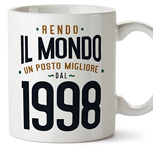 MUGFFINS Tazas 1998 Cumpleaños - En Italiano - Rendo il Mondo un Posto Migliore - 11 oz / 330 ml -...