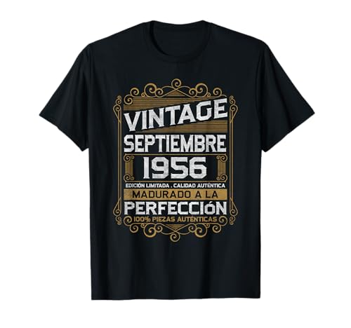 Septiembre 1956 Vintage Regalo 70 Años Cumpleaños Hombre Camiseta