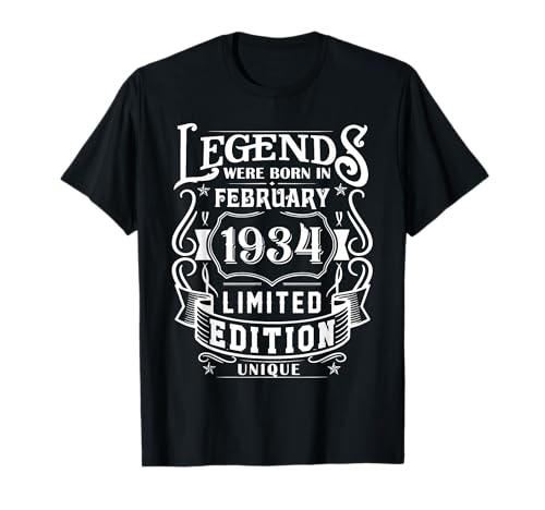Cumpleaños Febrero 1934 Edición Limitada Regalo February Camiseta