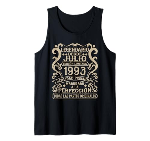Legendario Desde Julio 1993 - Cumpleaños 33 Años Camiseta sin Mangas