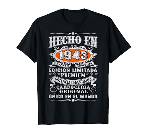 Hecho En 1943 Edición Limitada Cumpleaños 81 Años Camiseta