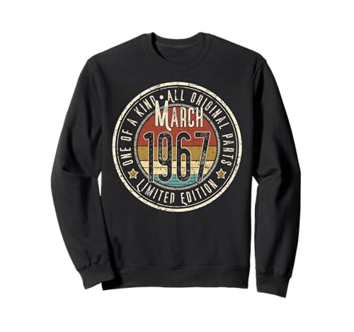 58 Cumpleaños Vintage Marzo 1967 Retro Edición Limitada Sudadera
