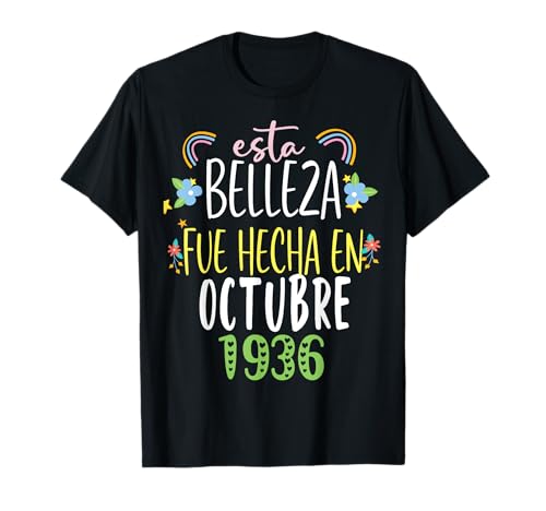 Hecha En octubre 1936 Mujer Regalo 86 años Cumpleaños Camiseta