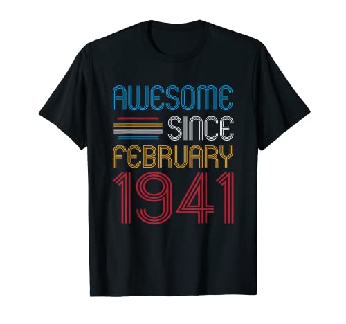 Impresionante desde febrero de 1941 Gracioso 81 Años Cumpleaños Camiseta