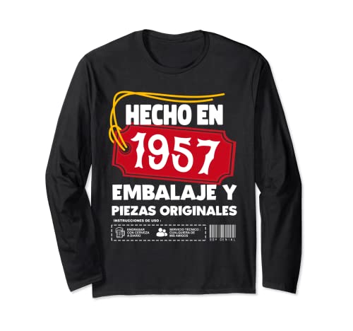 Camiseta Cumplir 65 años Septiembre Hecho en 1957 Cumpleaños Manga Larga