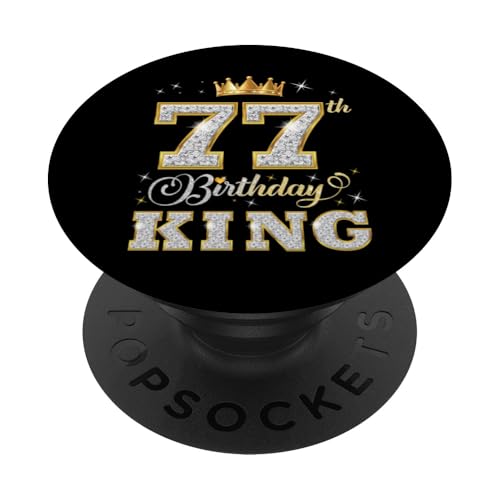 77 cumpleaños King 77 años Fiesta de cumpleaños para él PopSockets PopGrip Adhesivo