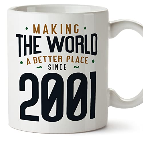 MUGFFINS Tazas 2001 Cumpleaños - En Inglés - Making the World a Better Place - 11 oz / 330 ml -...