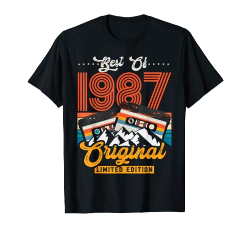 Edad 35 Lo mejor de 1987 Cassette 35 cumpleaños Hombre Camiseta