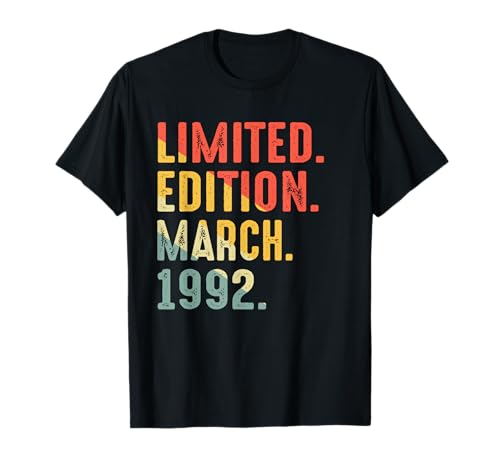 Edición Limitada Cumpleaños Marzo 1992 Camiseta