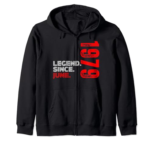 Nacido en junio de 1979 Leyenda de cumpleaños vintage desde junio de 1979 Sudadera con Capucha