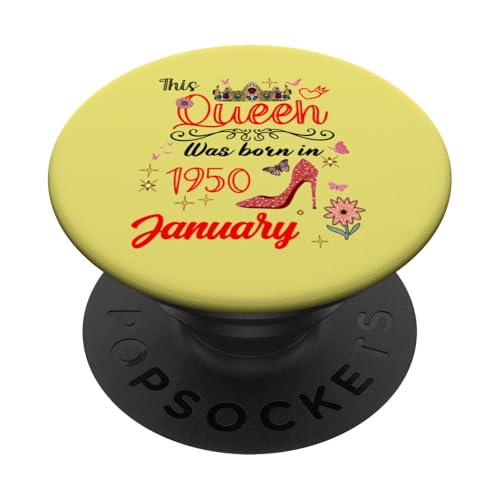 Enero 1950 Cumpleaños Esta Reina Nació En Enero 1950 PopSockets PopGrip Adhesivo