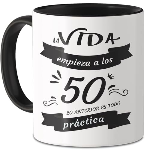 I LOVE MOM Taza 50 Cumpleaños Aniversario Mujer Hombres Tazas Desayuno Originales para Regalar...