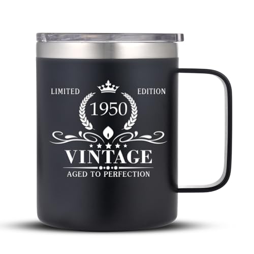 Triwol Divertida taza de café de 1950 para 75 cumpleaños para hombres y mujeres, regalo de 75...