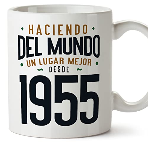 MUGFFINS Tazas 1955 Cumpleaños - En Español - Haciendo del Mundo un Lugar Mejor - 11 oz / 330 ml -...