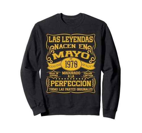 55 años Cumpleaños Las Leyendas nacen en Mayo de 1970 Sudadera