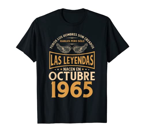 Cumpleaños Hombre Regalos Las Leyendas Octubre 1965 Camiseta