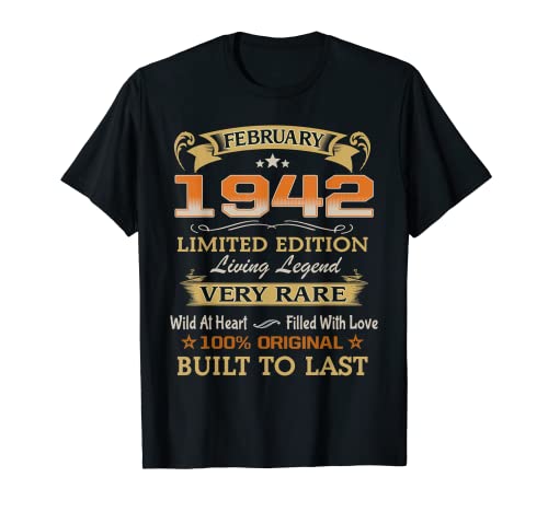Febrero 1942 Edición Limitada Living Legend 80 Cumpleaños Camiseta