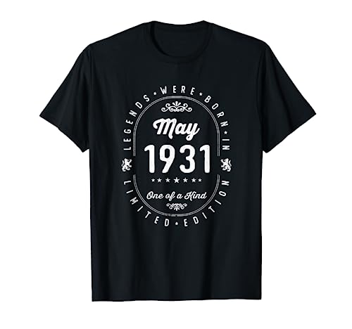 Legends Were Born In May 1931 Cumpleaños Camiseta