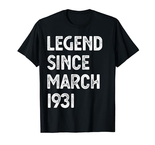 Leyenda del 93 cumpleaños desde marzo de 1931 Camiseta