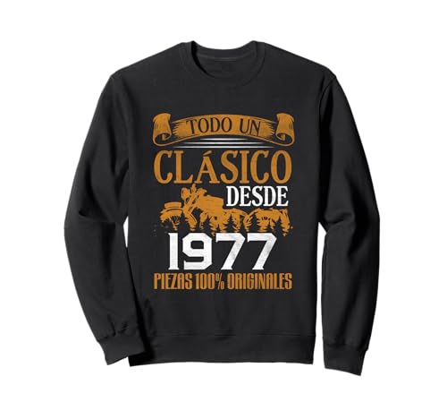 Nacido en 1977 - 49 Años Cumpleaños Moto Biker Hombre Motero Sudadera