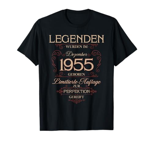 70 cumpleaños Hombre Mujer Regalo Diciembre 1955 Camiseta