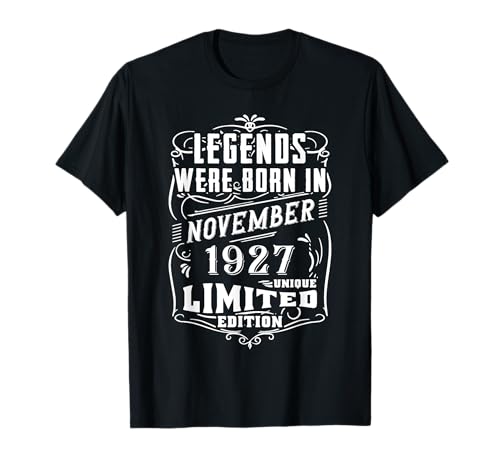 Cumpleaños Noviembre 1927 Edición Limitada Regalo Vintage Camiseta