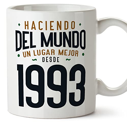 MUGFFINS Tazas 1993 Cumpleaños - En Español - Haciendo del Mundo un Lugar Mejor - 11 oz / 330 ml - Regalo original y divertido