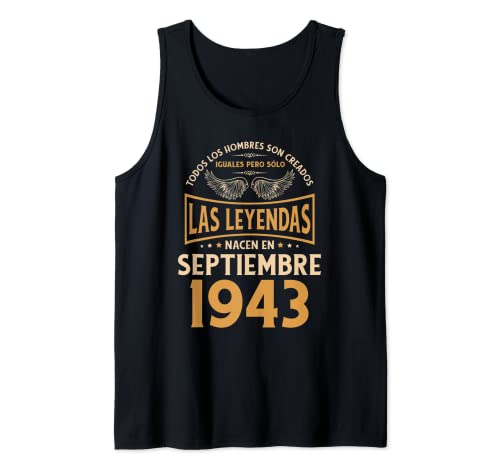 Cumpleaños Hombre Regalos Las Leyendas Septiembre 1943 Camiseta sin Mangas